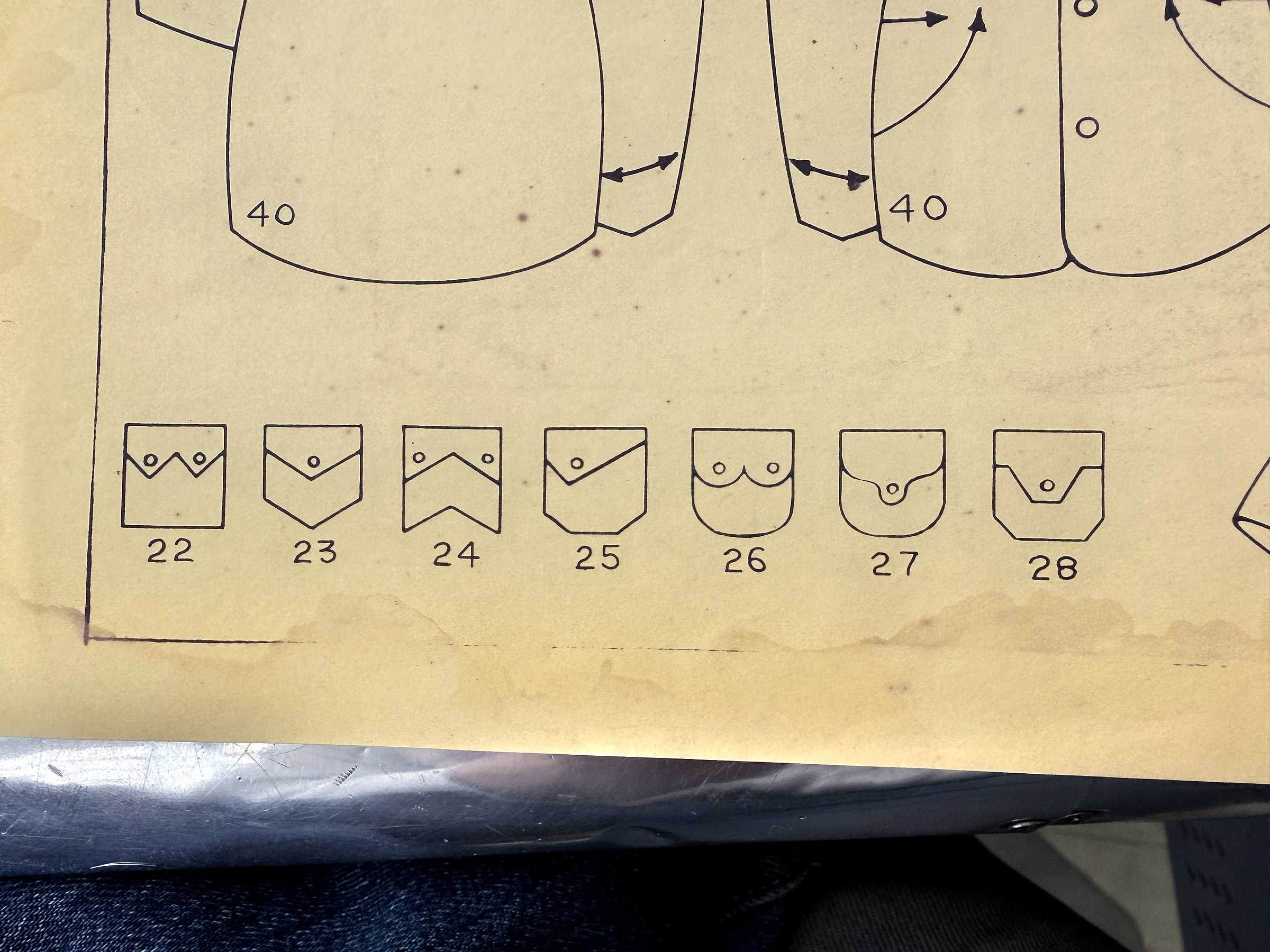 Detail photograph: Pocket shapes beneath jacket 40 — IMG_0086.JPG