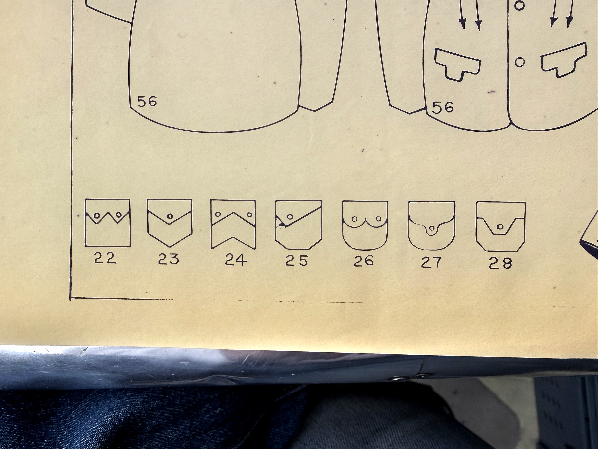 Detail photograph: Pocket choices beneath jacket 56 — IMG_0090.JPG
