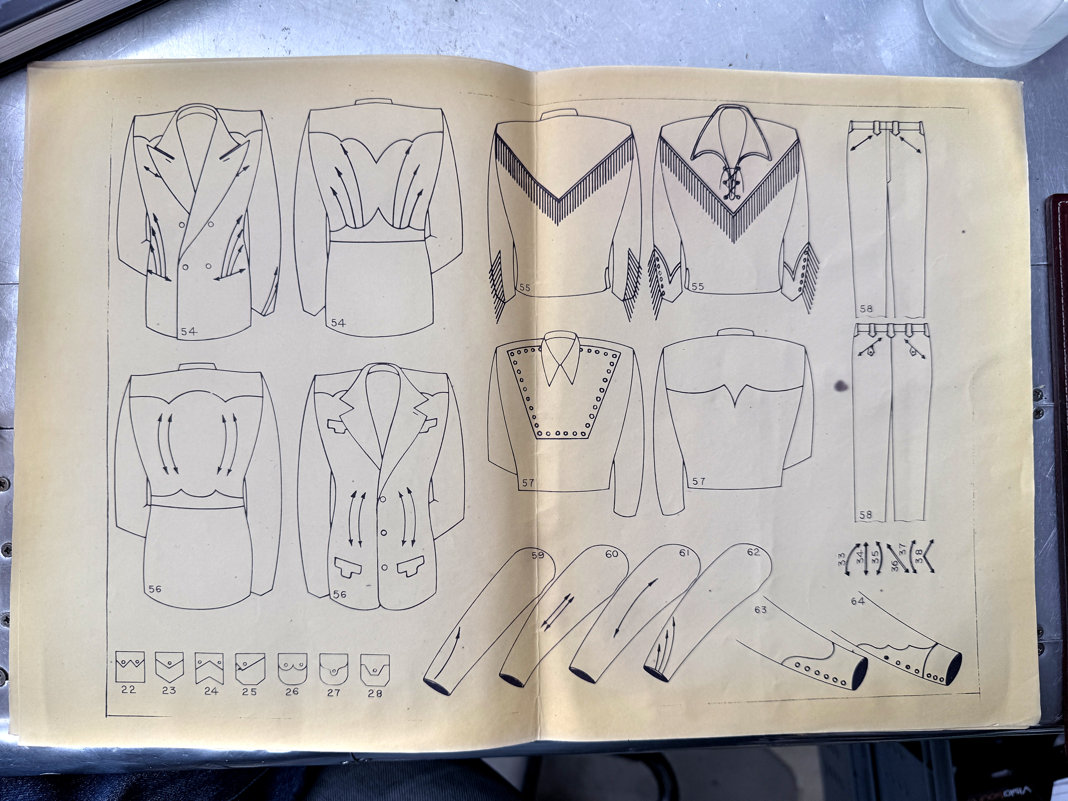 Fringe and bib fronts - a complete drawing spread from Catalogue Two