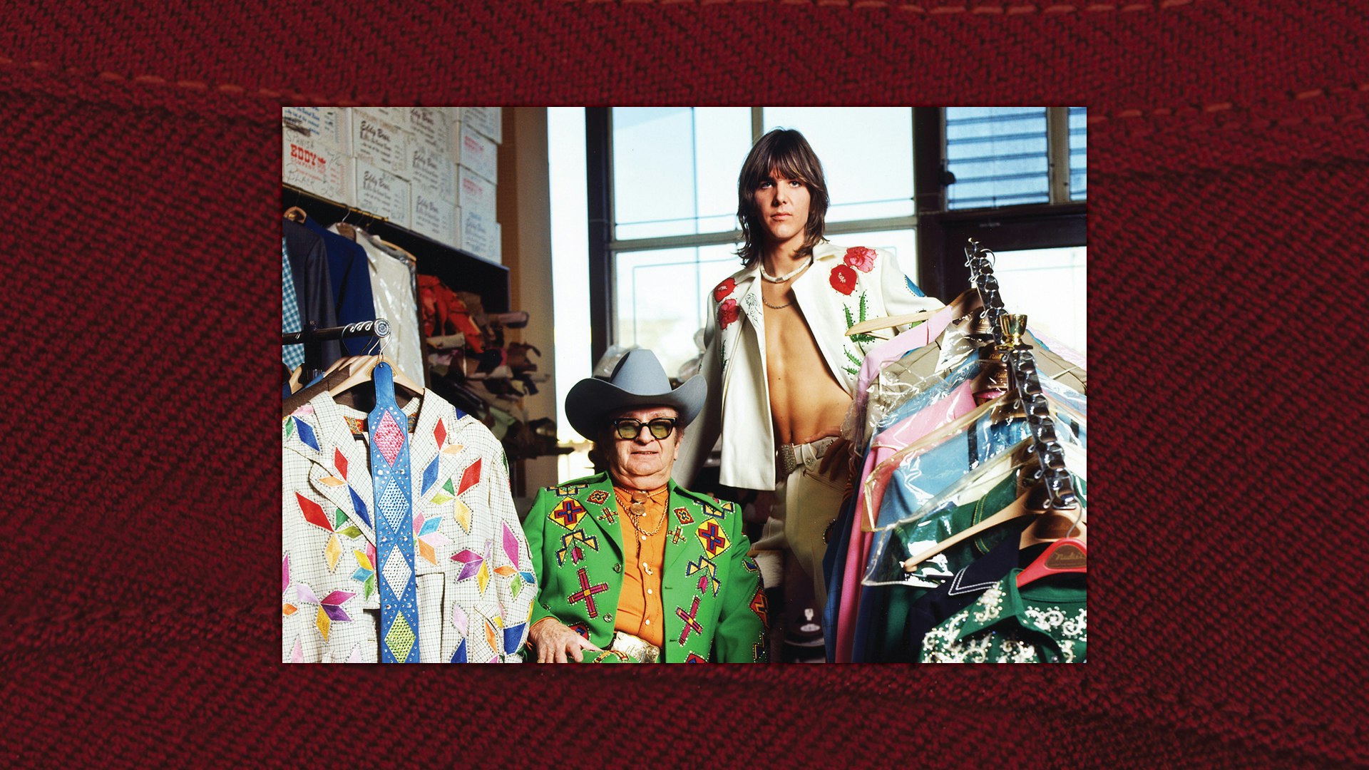 Nudie Cohn and Gram Parsons at Nudie’s Rodeo Tailors.