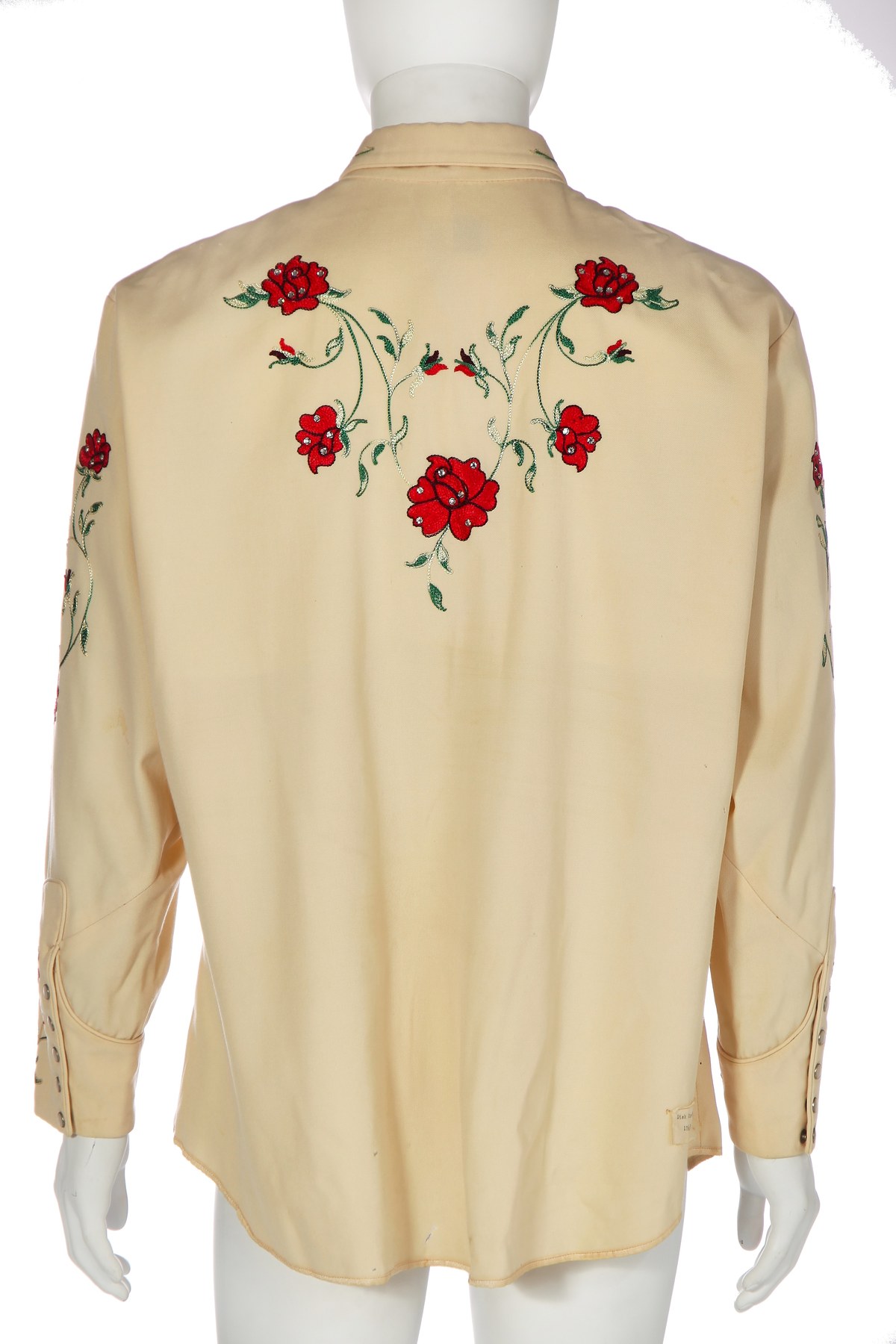 Cream rose-embroidered shirt, back