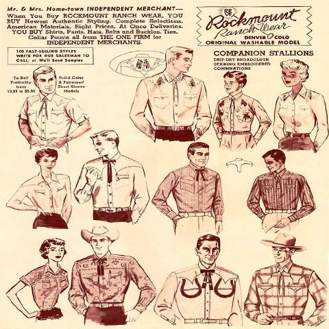 Rockmount shirt-range graphic, as reproduced on the company’s current history page