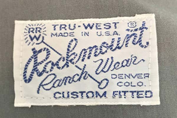 Tru-West Rockmount Ranch Wear label