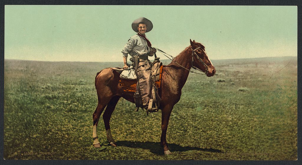 Photograph or document from Library of Congress, *A cowboy*; this view is shown as part of the Western wear visual archive.