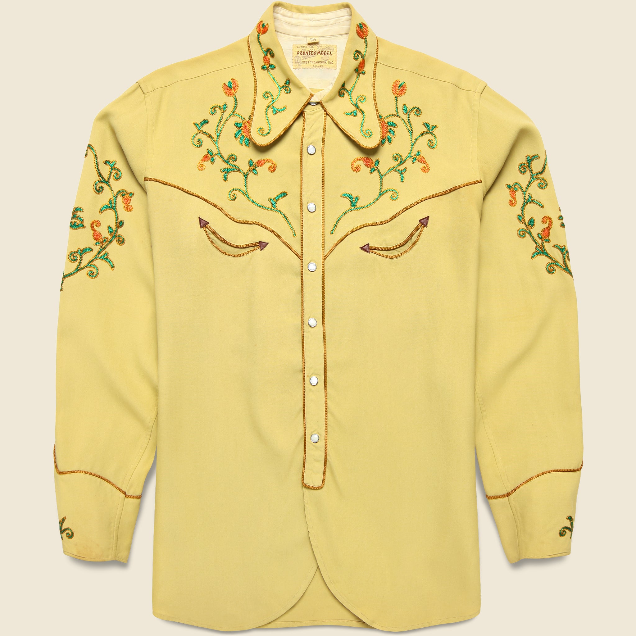 Yellow floral Frontex shirt, front