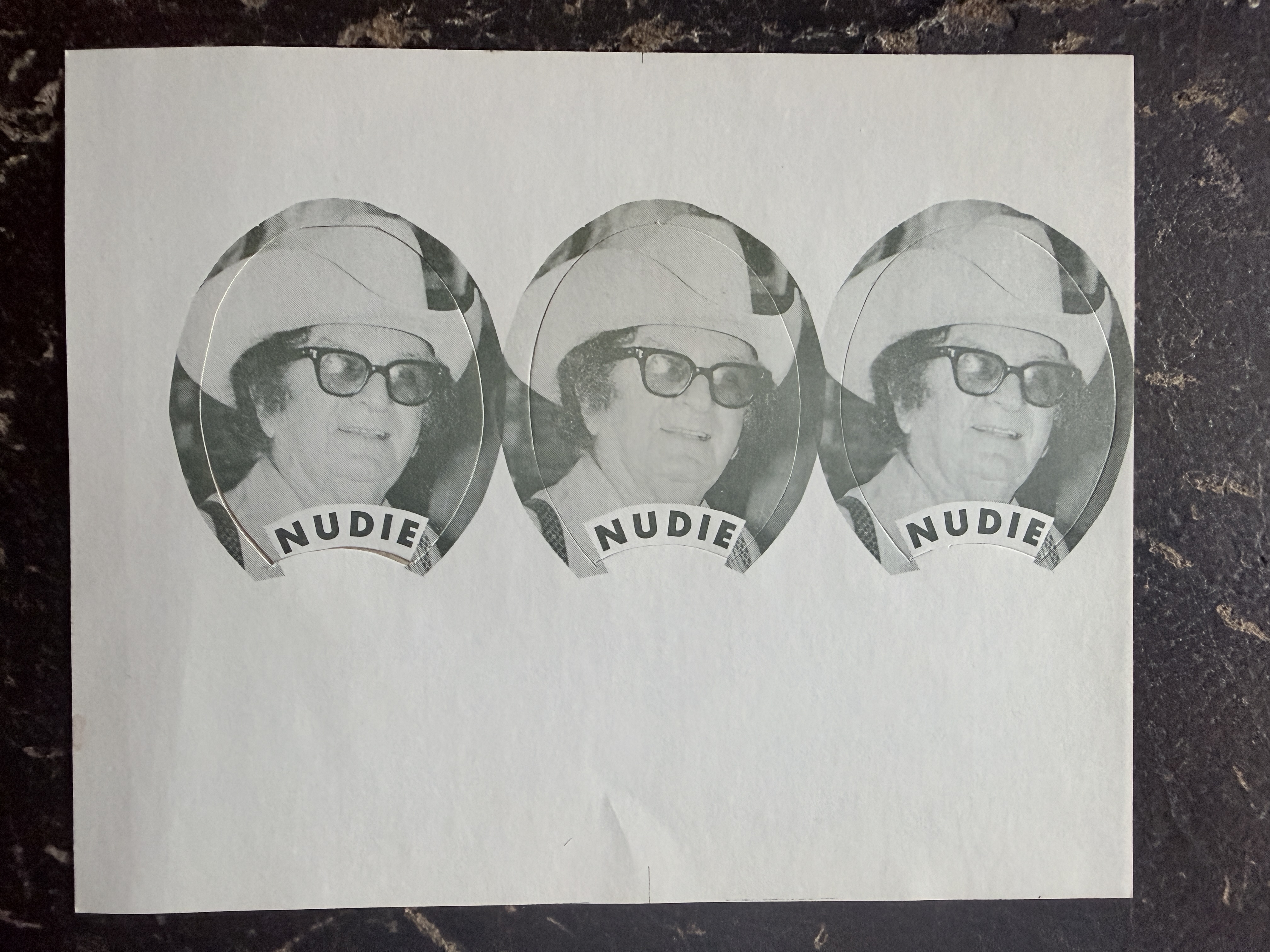 Nudie novelty portrait stickers