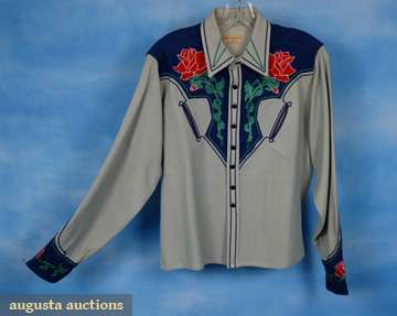 Pale blue-grey and dark-yoked Sam A. Formann Co. shirt, Augusta Auctions lot 683, October 2008.