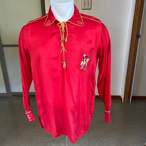 Red Western shirt with Miller Denver label