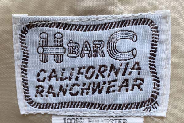 H Bar C California Ranchwear label