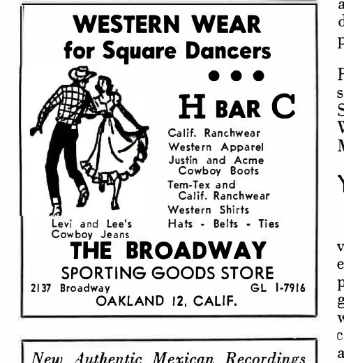 Broadway Sporting Goods Store’s September 1953 advertisement, tightly framed for its stated offer of Tem-Tex and Calif. Ranchwear Western Shirts.