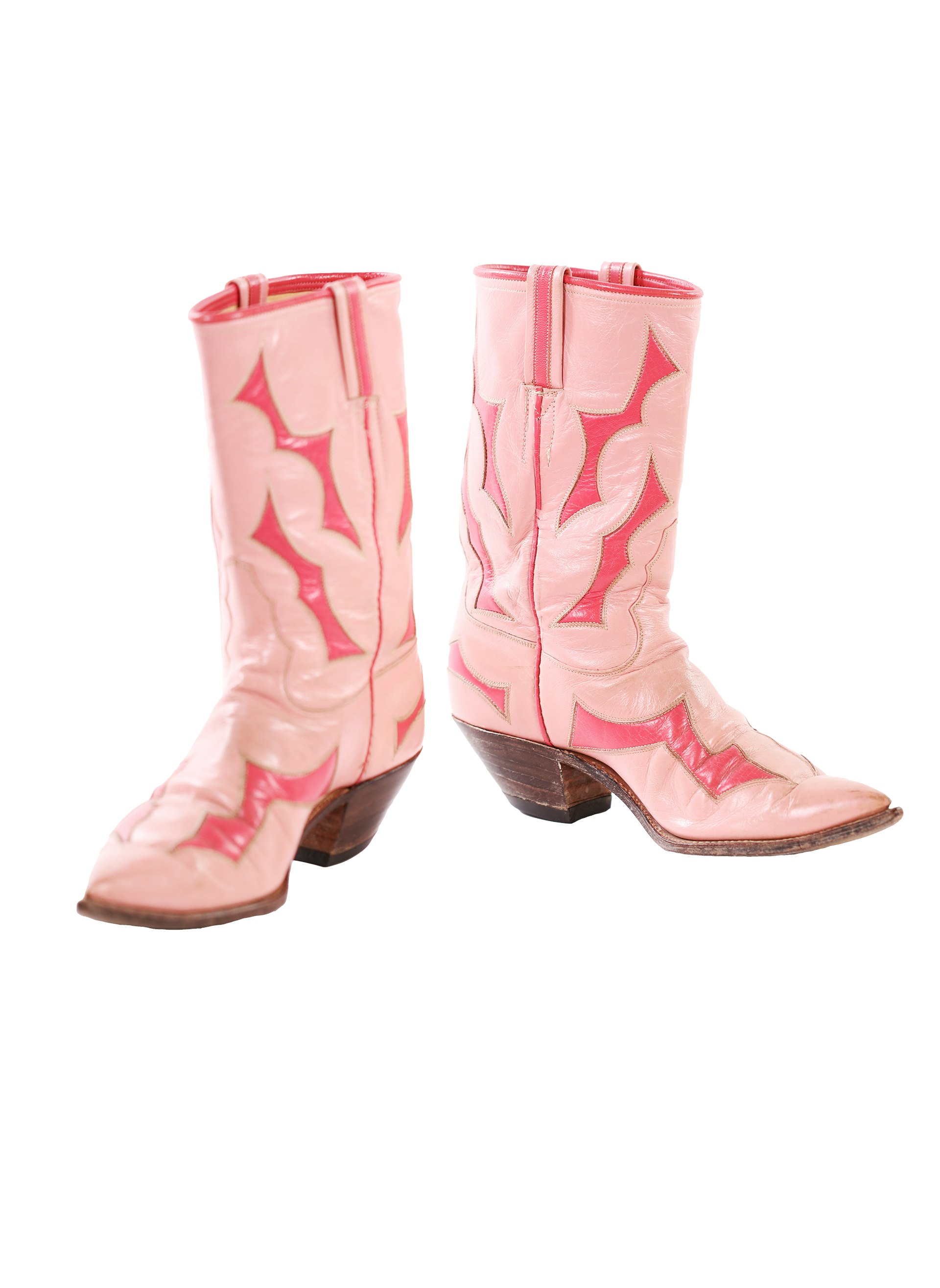 Pink-and-red boots