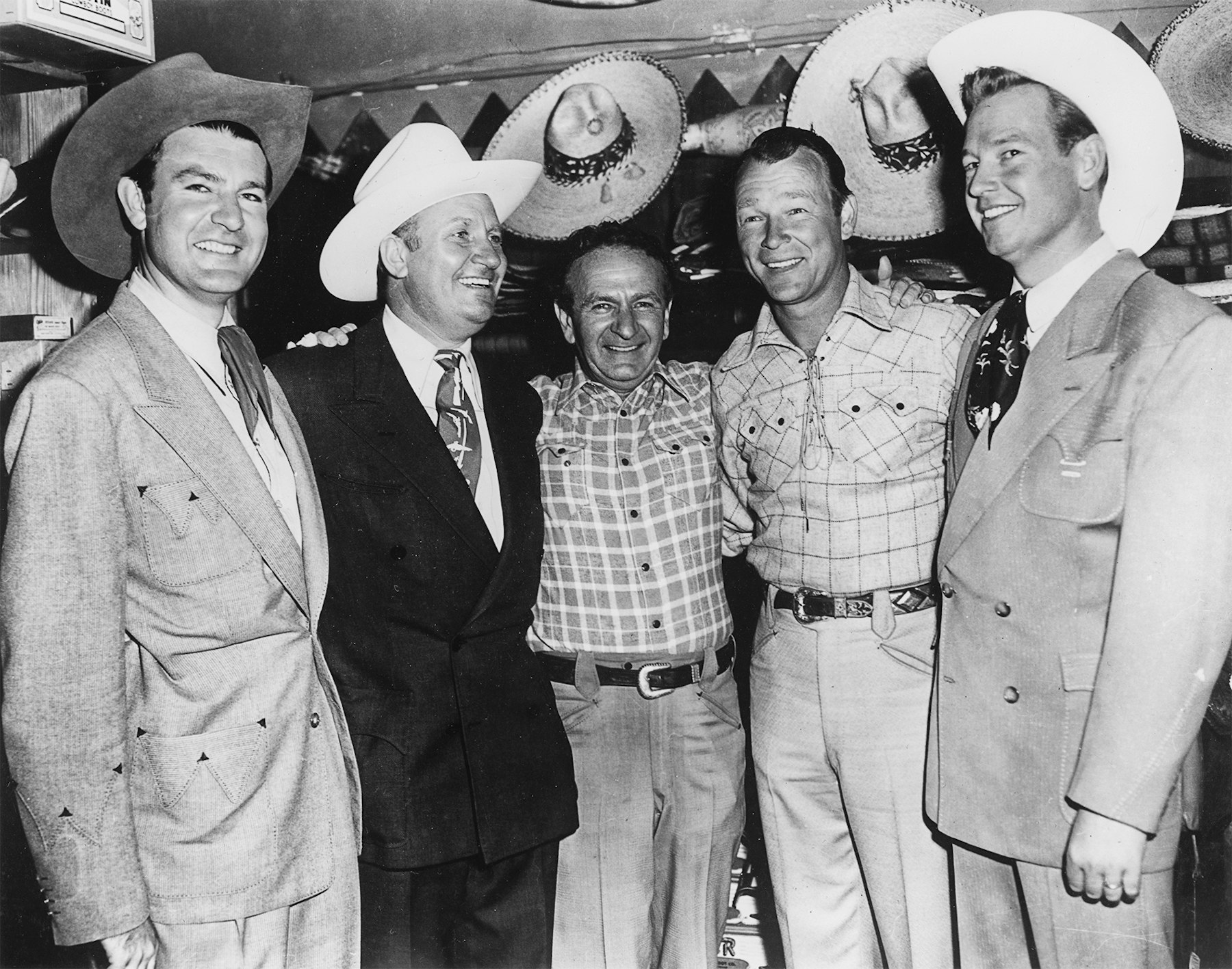 Nudie Cohn with Tex Williams, Gene Autry, Roy Rogers and Rex Allen, 1962, as identified by the Country Music Hall of Fame and Museum