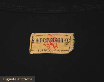 Auction-presented close view of the Formann label in Augusta Auctions lot 701, October 2008.