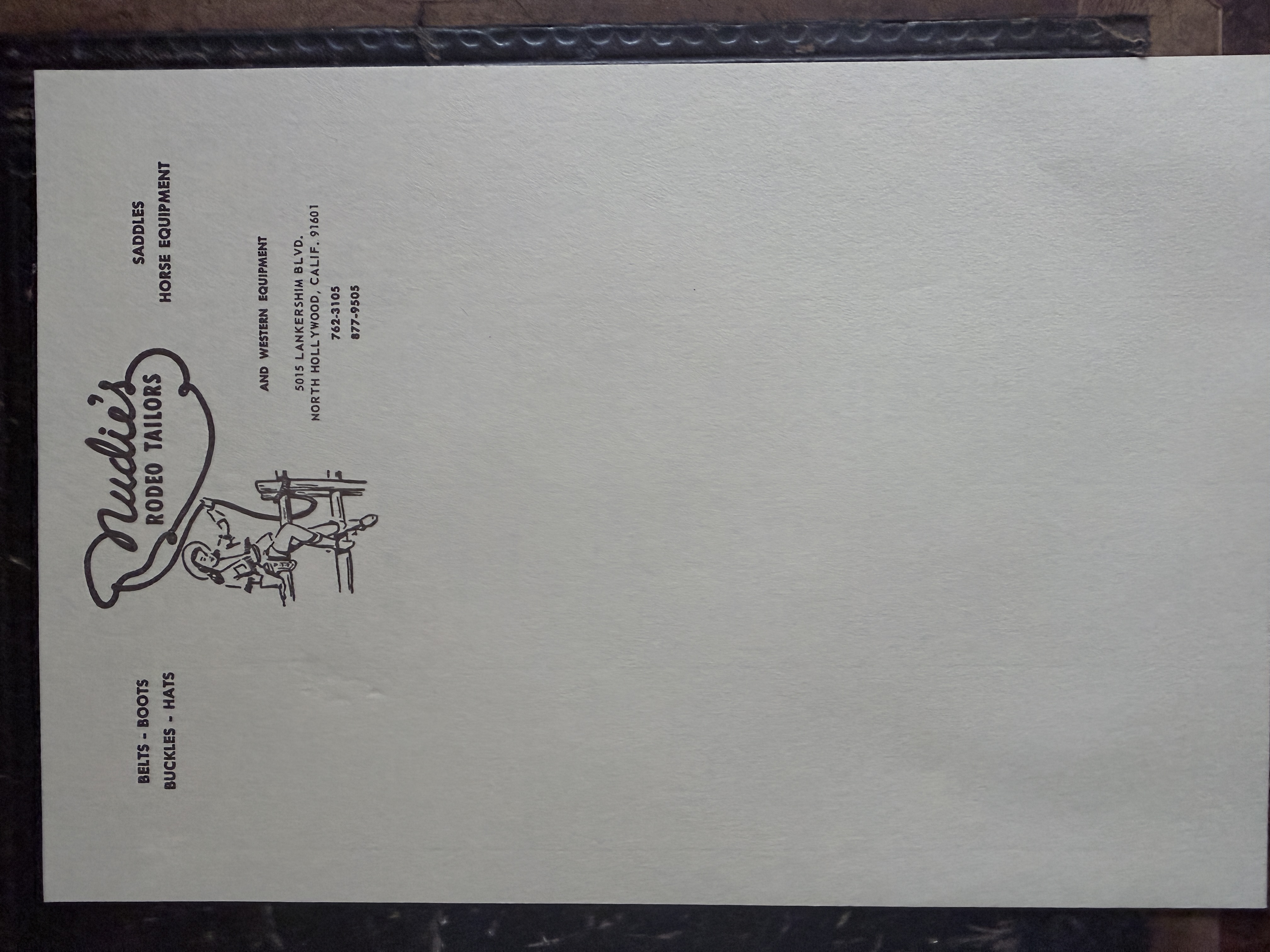 Nudie’s Rodeo Tailors stationery