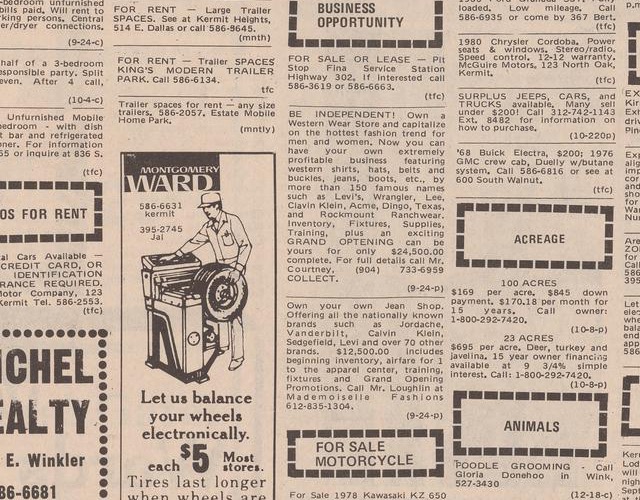 Kermit Western-wear business-opportunity panel · 1981