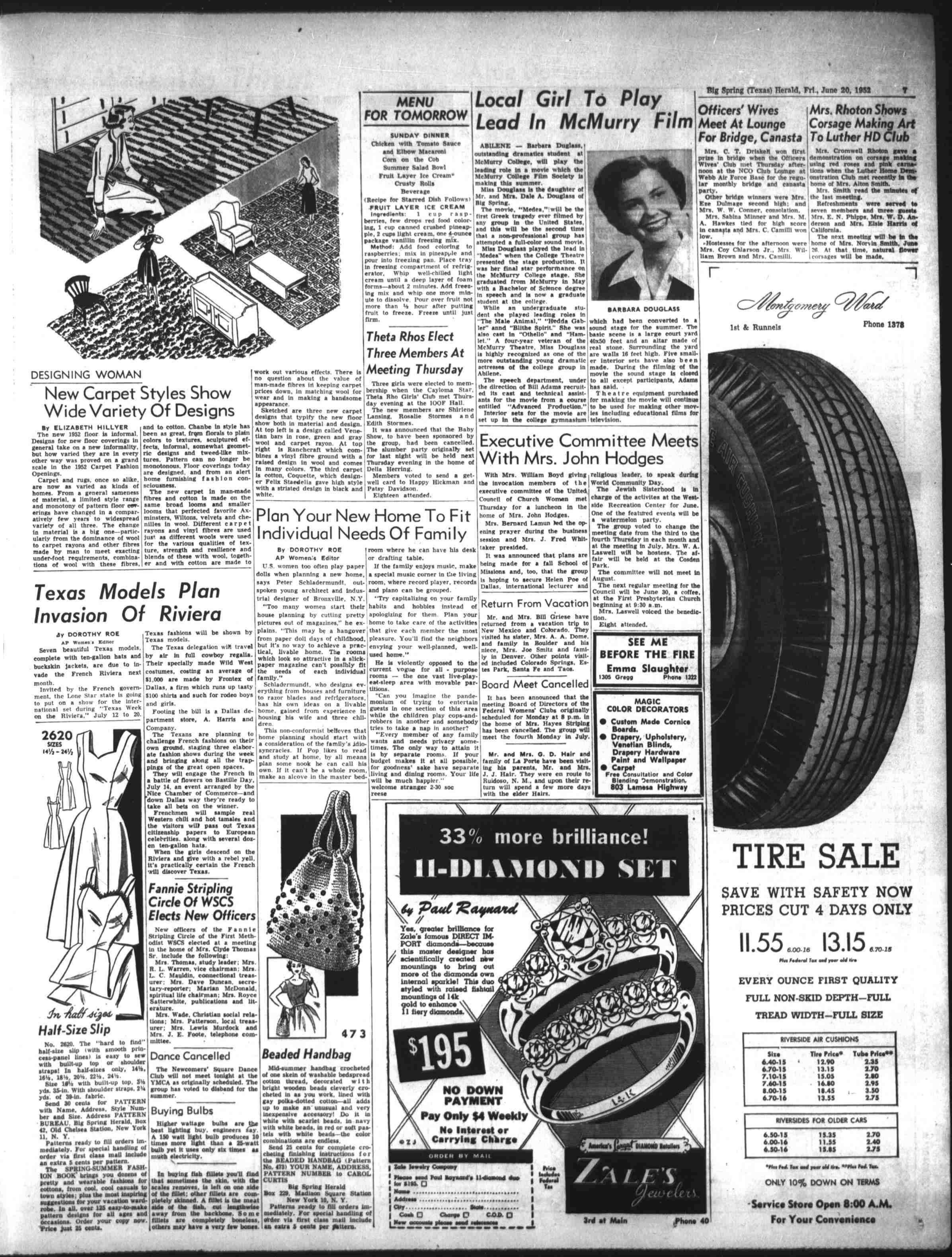 Big Spring Daily Herald Frontex story page · 1952