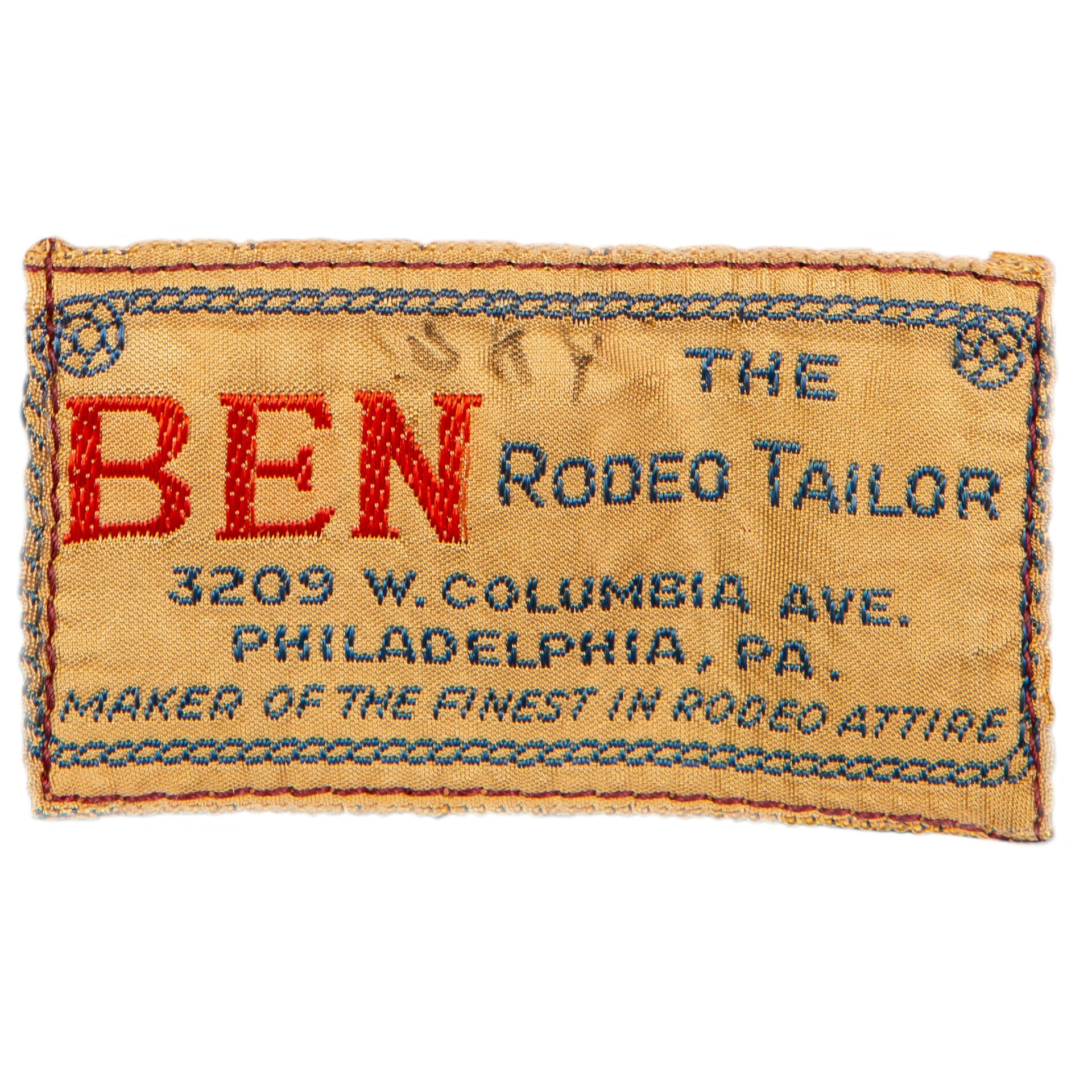 Ben the Rodeo Tailor label