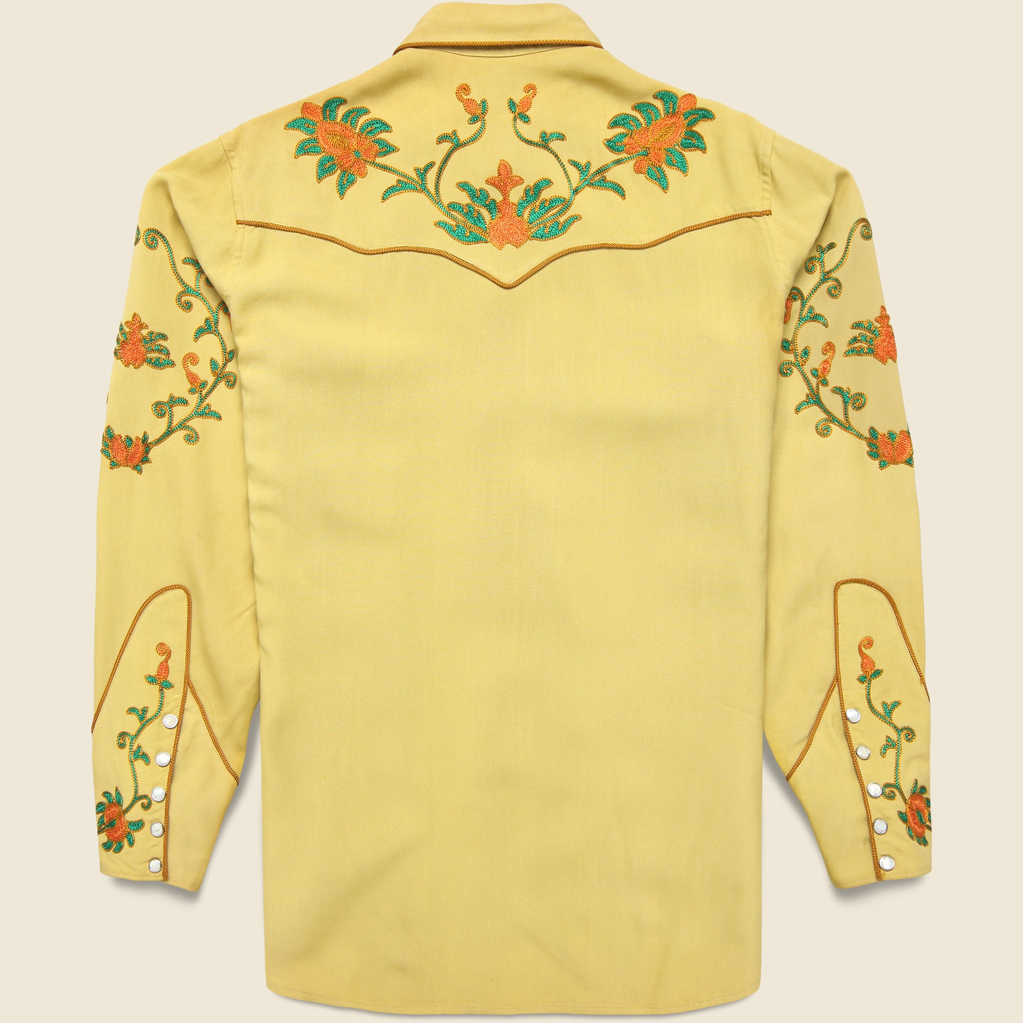 Yellow floral Frontex shirt, back