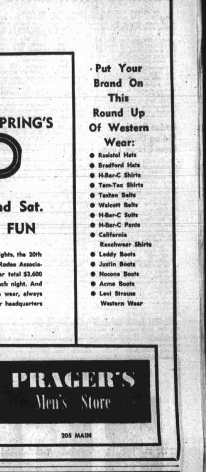 Prager’s Western-wear roundup · 1953