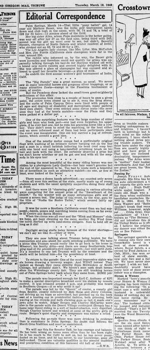 Medford Mail Tribune 1948 03 18 P12 Editorial Correspondence Crop