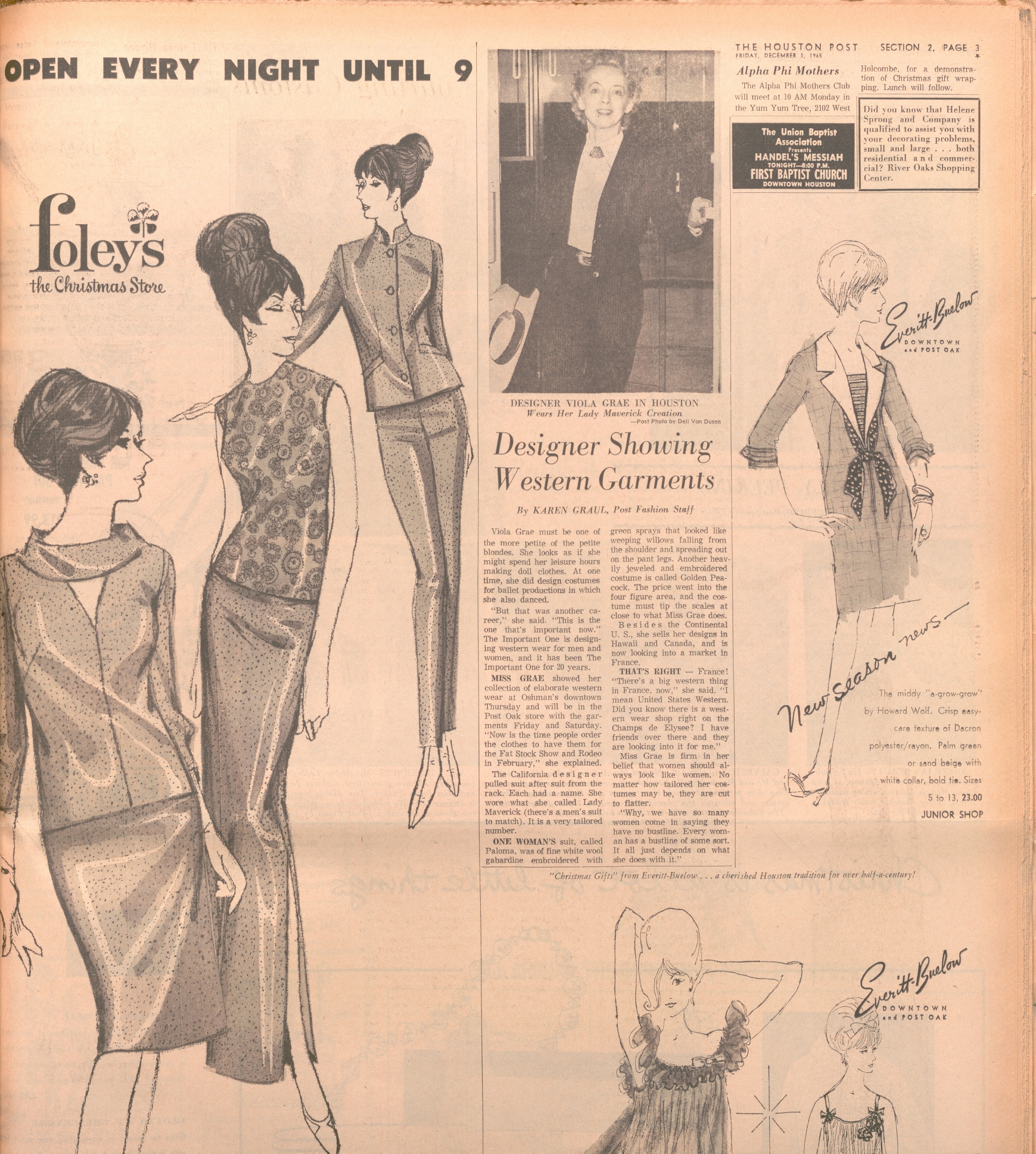 Viola Grae’s Houston collection · 1965 newspaper interview