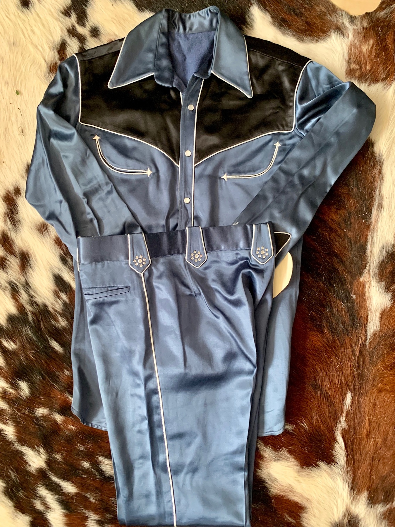 Blue & black suit — Front